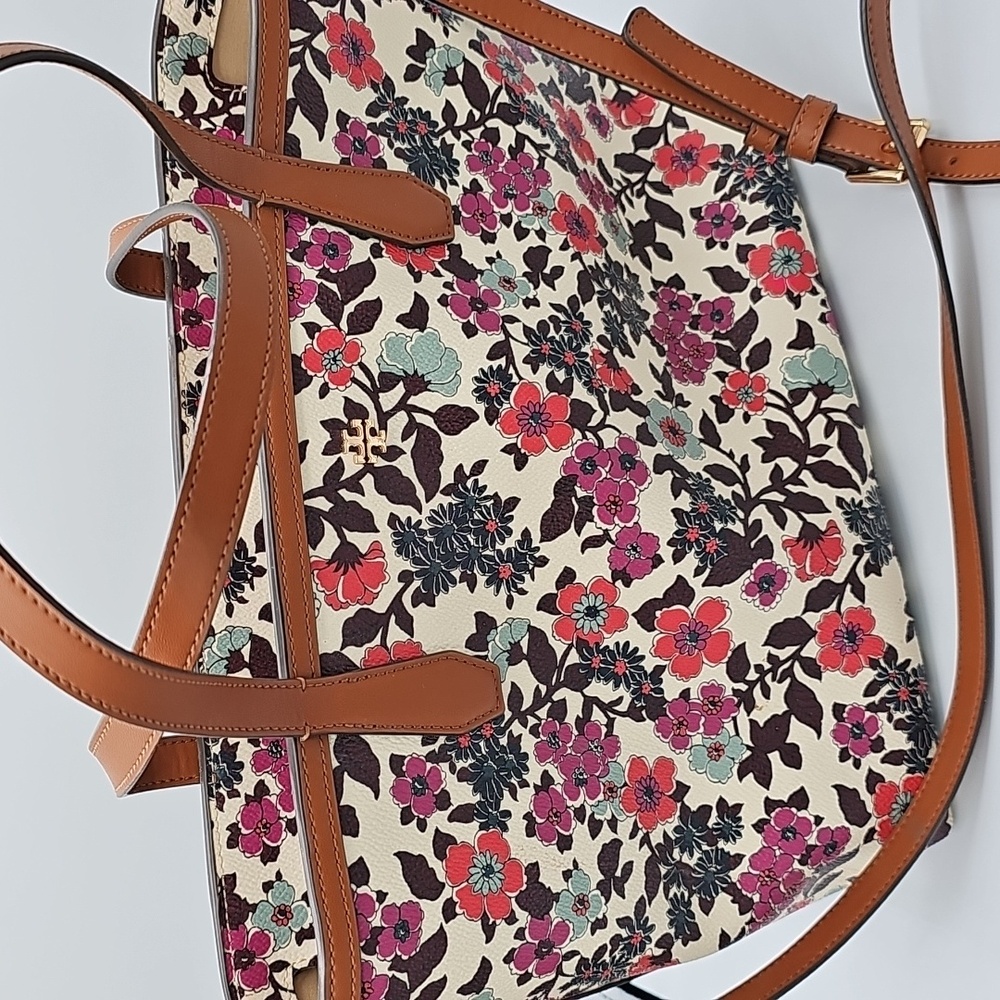 Tory Burch Kerrington Tote Bag with Brown Leather Accents cottagecore, coquette